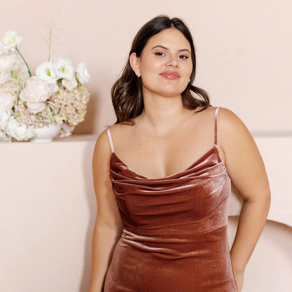 Revelry Velvet Bridesmaid Dress, size 4, Dusty Rose